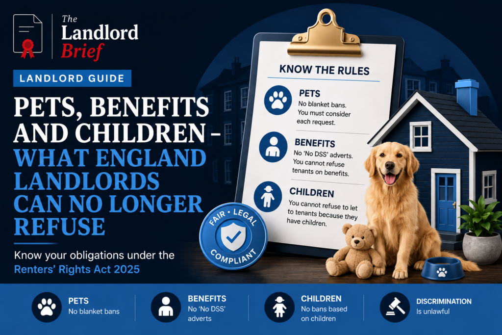 Pets benefits and children - what England landlords can no longer refuse under the Renters Rights Act 2025 - The Landlord Brief