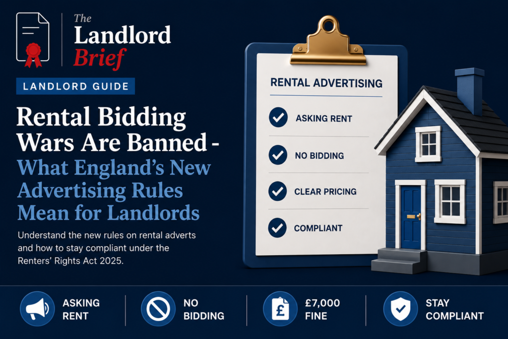 Rental bidding wars are banned - what England's new advertising rules mean for landlords - The Landlord Brief