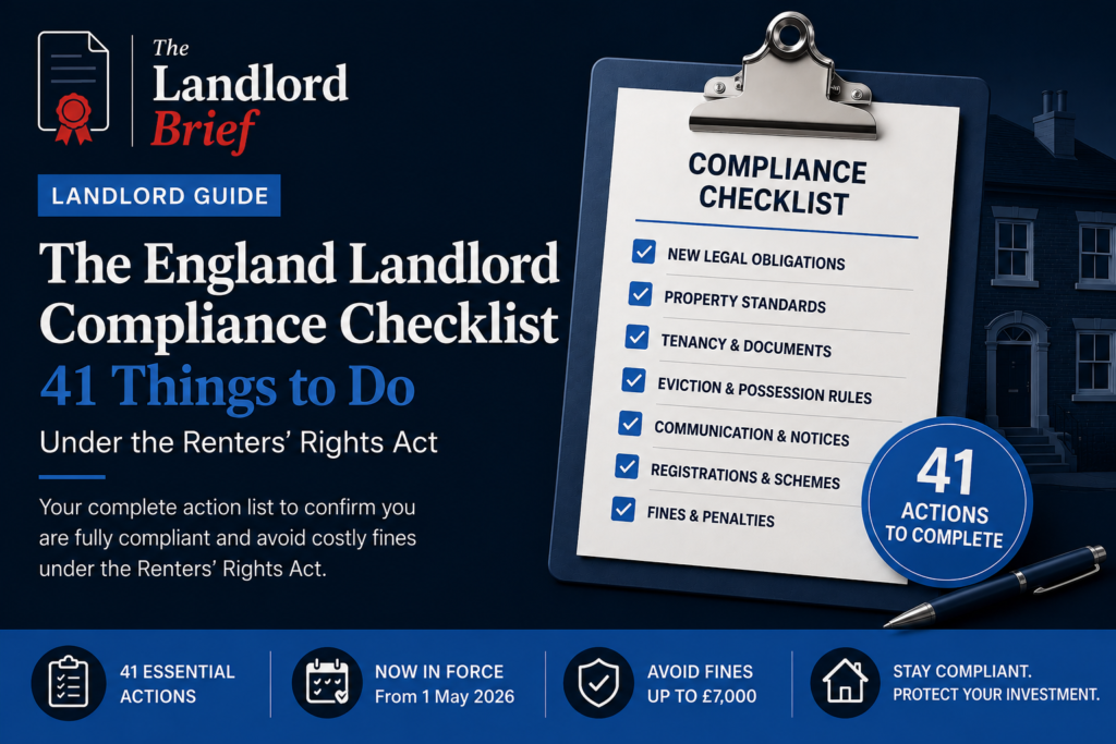 The England landlord compliance checklist - 41 things to do under the Renters Rights Act - The Landlord Brief